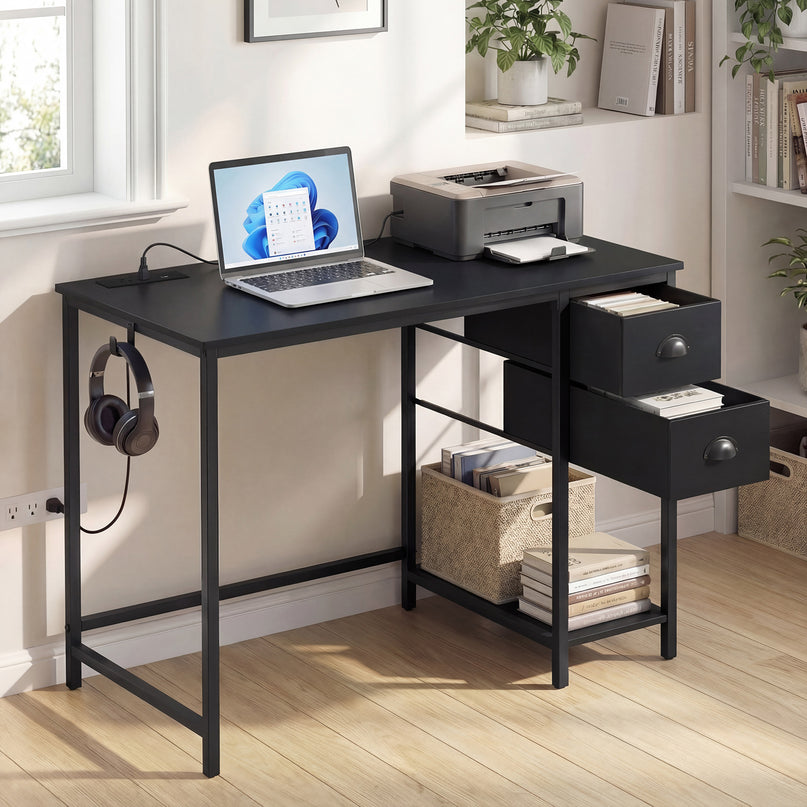 Giantex Computer Desk with Charging Station for Small Spaces