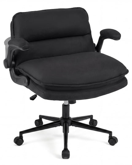 Giantex 360° Swivel Criss Cross Chair with Flip-up Arms w/Wide Thick Padded Seat