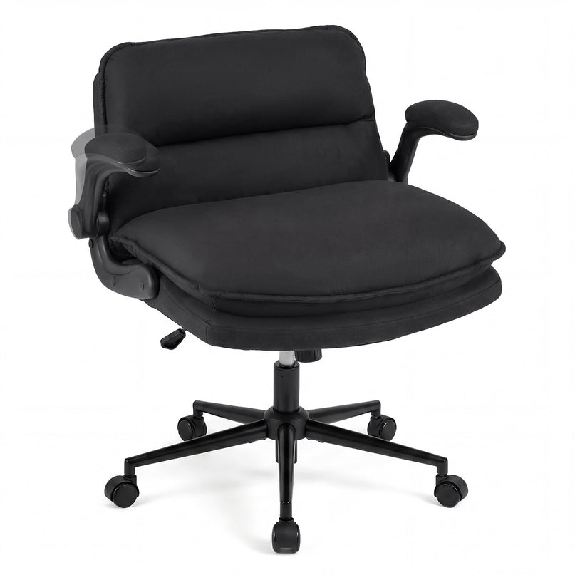 Chaise Pivotante Giantex 360° Croisée avec Accoudoirs Relevables et Siège Large Rembourré Épais