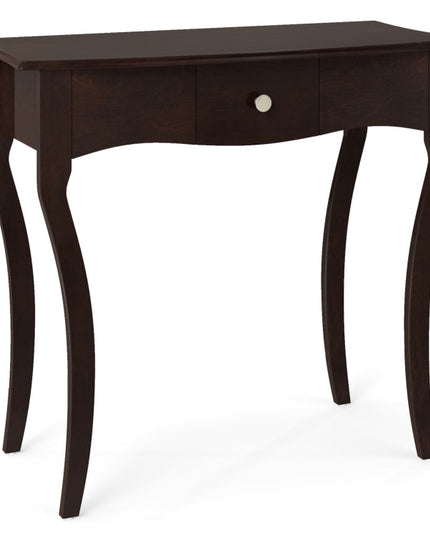 Giantex Chic Accent Entryway Table with Storage Drawers and Solid Rubber Wood Legs