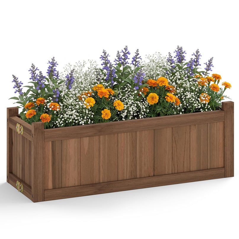 GIANTEX 27.5" Wooden Planter Box Folding Raised Garden Bed