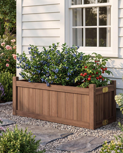 GIANTEX 27.5" Wooden Planter Box Folding Raised Garden Bed