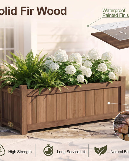 GIANTEX 27.5" Wooden Planter Box Folding Raised Garden Bed