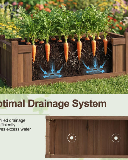 GIANTEX 27.5" Wooden Planter Box Folding Raised Garden Bed