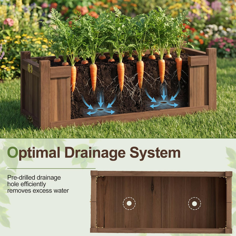 GIANTEX 27.5" Wooden Planter Box Folding Raised Garden Bed