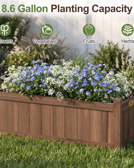 GIANTEX 27.5" Wooden Planter Box Folding Raised Garden Bed