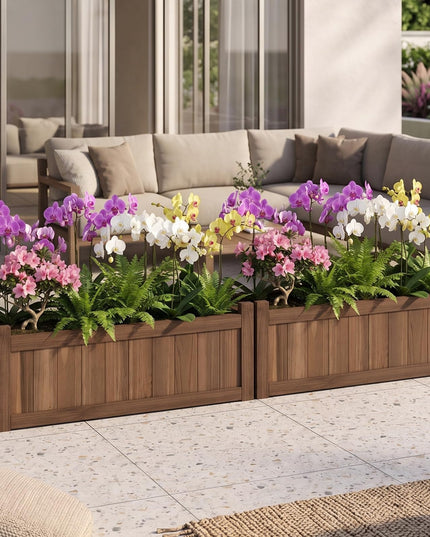 GIANTEX 27.5" Wooden Planter Box Folding Raised Garden Bed