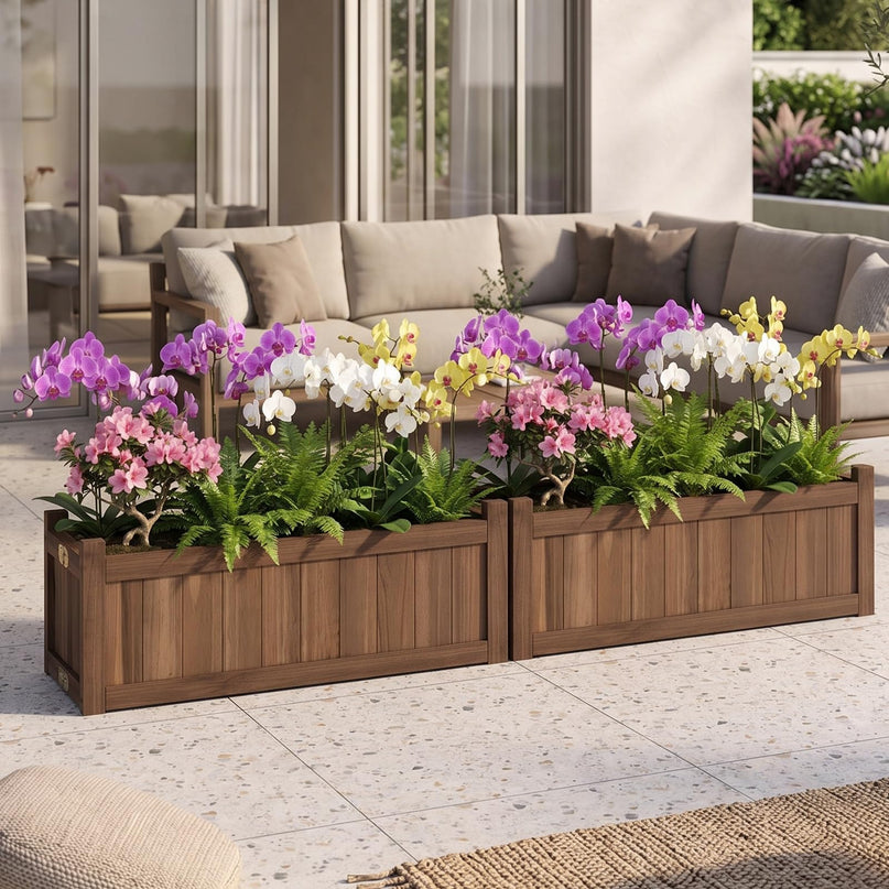 GIANTEX 27.5" Wooden Planter Box Folding Raised Garden Bed