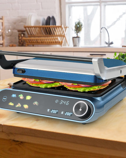 Giantex Panini Press Sandwich Maker, Electric Indoor Grill with 2 Removable & Dishwasher Safe Non-Stick Plates