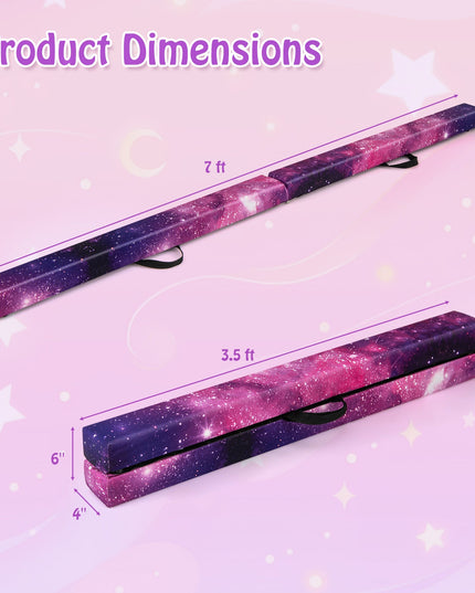Giantex 7 Ft Balance Beam, Folding Gymnastics Beam w/Carry Handles