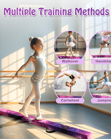 Giantex 7 Ft Balance Beam, Folding Gymnastics Beam w/Carry Handles
