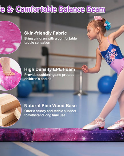 Giantex 7 Ft Balance Beam, Folding Gymnastics Beam w/Carry Handles
