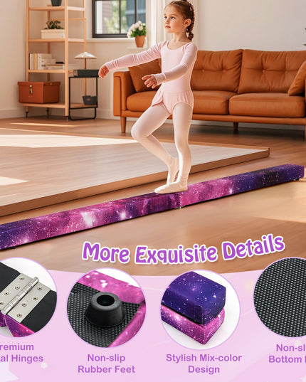 Giantex 7 Ft Balance Beam, Folding Gymnastics Beam w/Carry Handles