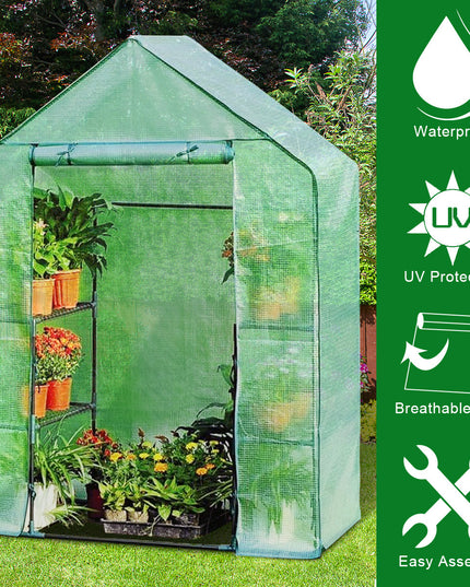 Greenhouse Outdoor Large Walk-in Plant Green house for Plants (Green)