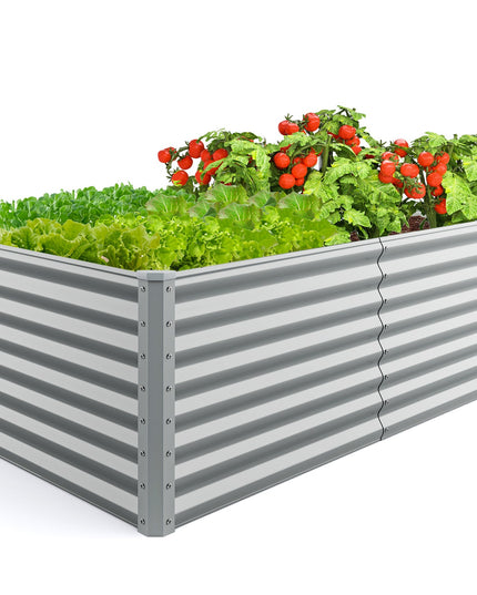 Giantex 6x3x2ft Steel Planter Raised Bed, Protective Edges, Vegetables, Flowers Fruit Herb