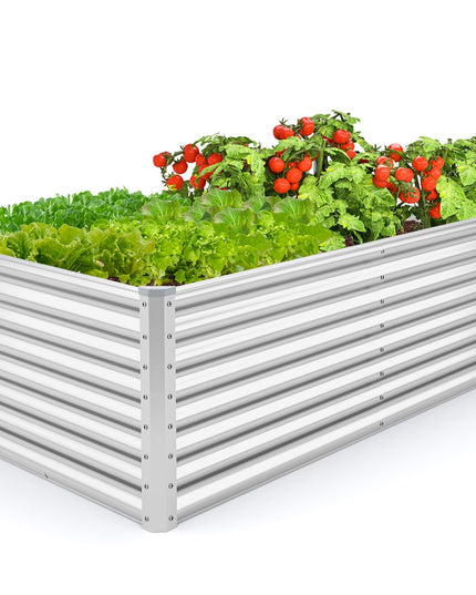 Giantex 6x3x2ft Steel Planter Raised Bed, Protective Edges, Vegetables, Flowers Fruit Herb