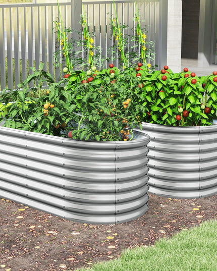 Giantex Raised Garden Bed, 65” x 32” x 24” Oval Metal Planter Box