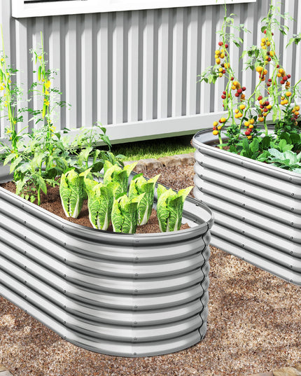 Giantex Raised Garden Bed, 65” x 32” x 24” Oval Metal Planter Box