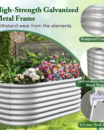 Giantex Raised Garden Bed, 65” x 32” x 24” Oval Metal Planter Box