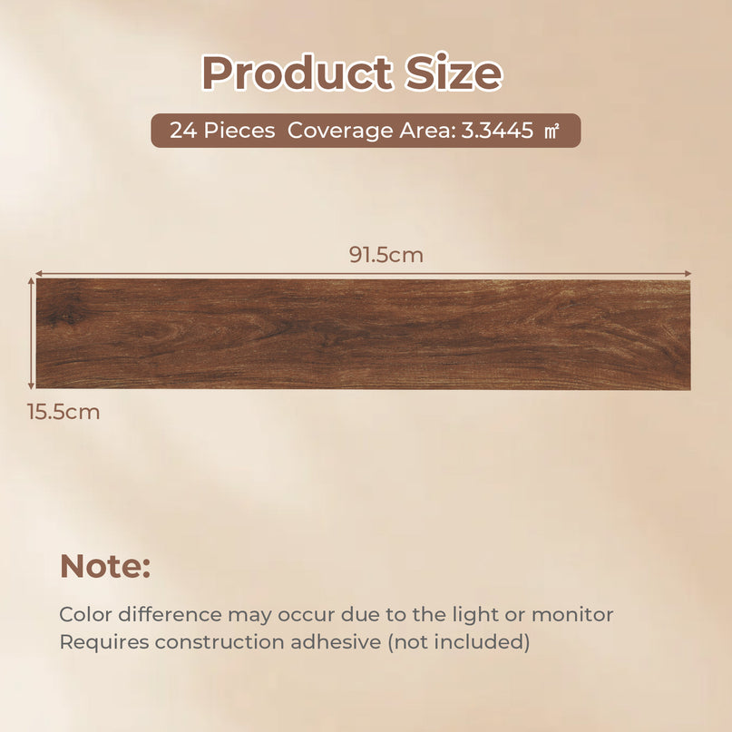 Giantex 24/48-Pack Vinyl Flooring Planks 36" x 6" 36/72 Sq.Ft