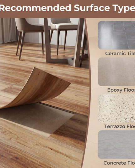 Giantex 24/48-Pack Vinyl Flooring Planks 36" x 6" 36/72 Sq.Ft