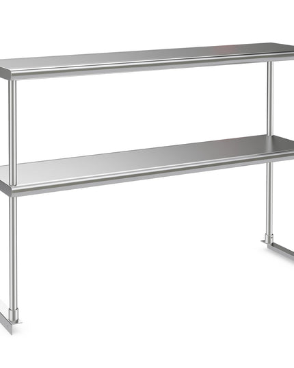 Giantex 48 Inch Stainless Steel Overshelf with Adjustable Lower Shelf
