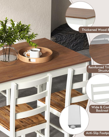 5-Piece Dining Set of 4 - Giantex