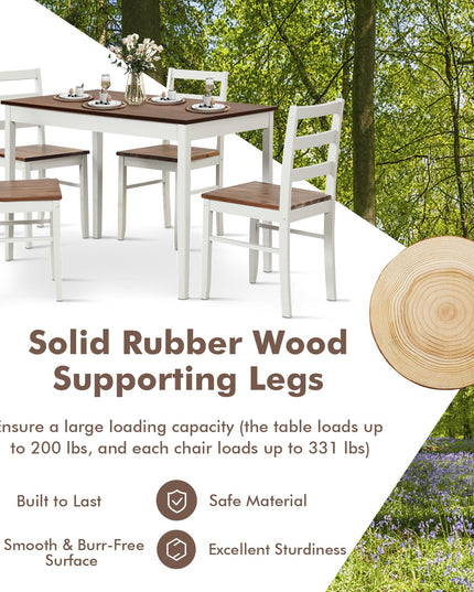 5-Piece Dining Set of 4 - Giantex
