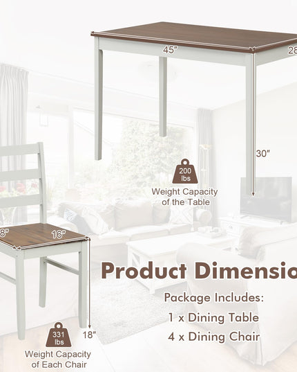 5-Piece Dining Set of 4 - Giantex