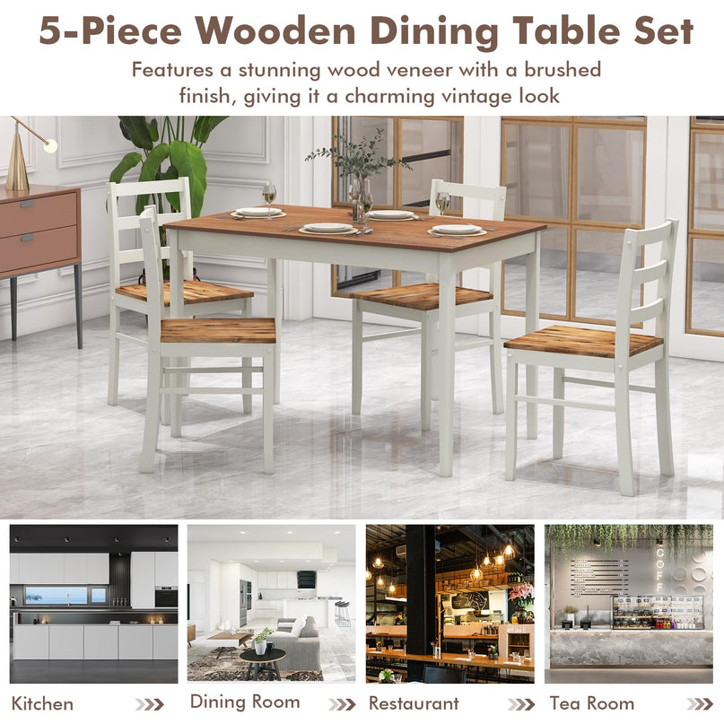 5-Piece Dining Set of 4 - Giantex