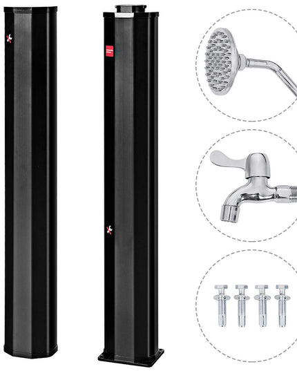 7.2Ft 9.3 Gallon 2-Section Solar Heated Shower W/Shower