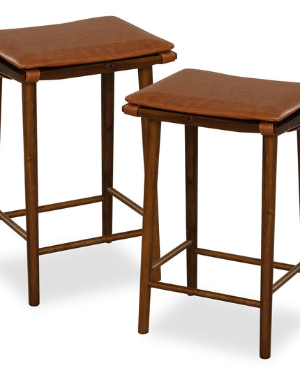 Giantex Bar Stools Set of 4, Wooden Backless Barstools for Kitchen Island