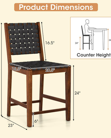 Giantex 24" Counter Height Bar Stools Set of 2