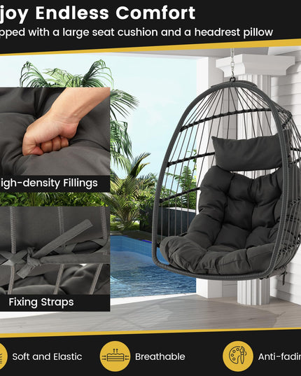 Giantex Foldable Hanging Egg Chair - Egg Swing Hammock Chair