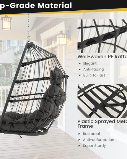 Giantex Foldable Hanging Egg Chair - Egg Swing Hammock Chair
