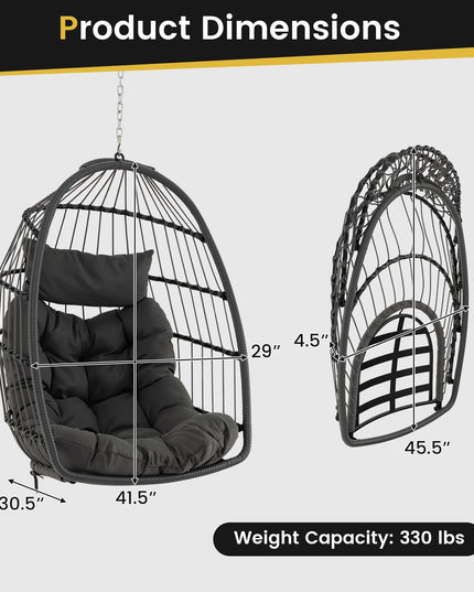 Giantex Foldable Hanging Egg Chair - Egg Swing Hammock Chair