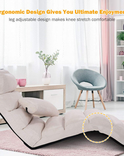 Folding Lazy Sofa Chair Stylish Sofa Couch Beds Lounge Chair W/Pillow