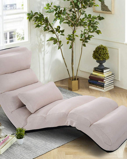 Folding Lazy Sofa Chair Stylish Sofa Couch Beds Lounge Chair W/Pillow