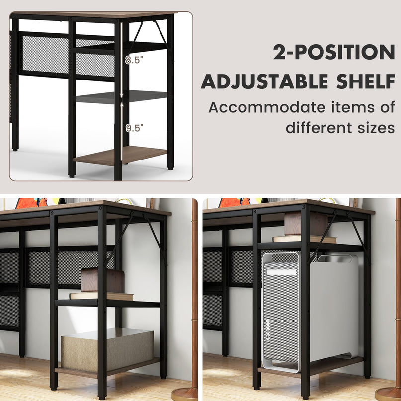 Giantex L Shaped Desk with Power Outlets & USB Ports