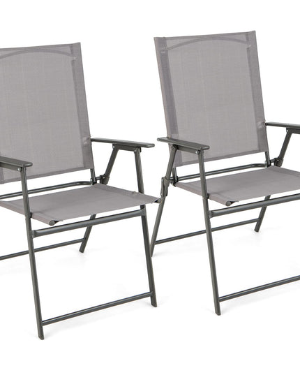 Patio Folding Chairs Set - Giantex