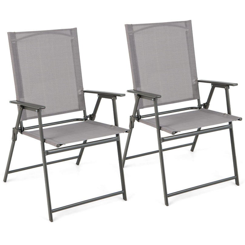 Patio Folding Chairs Set - Giantex