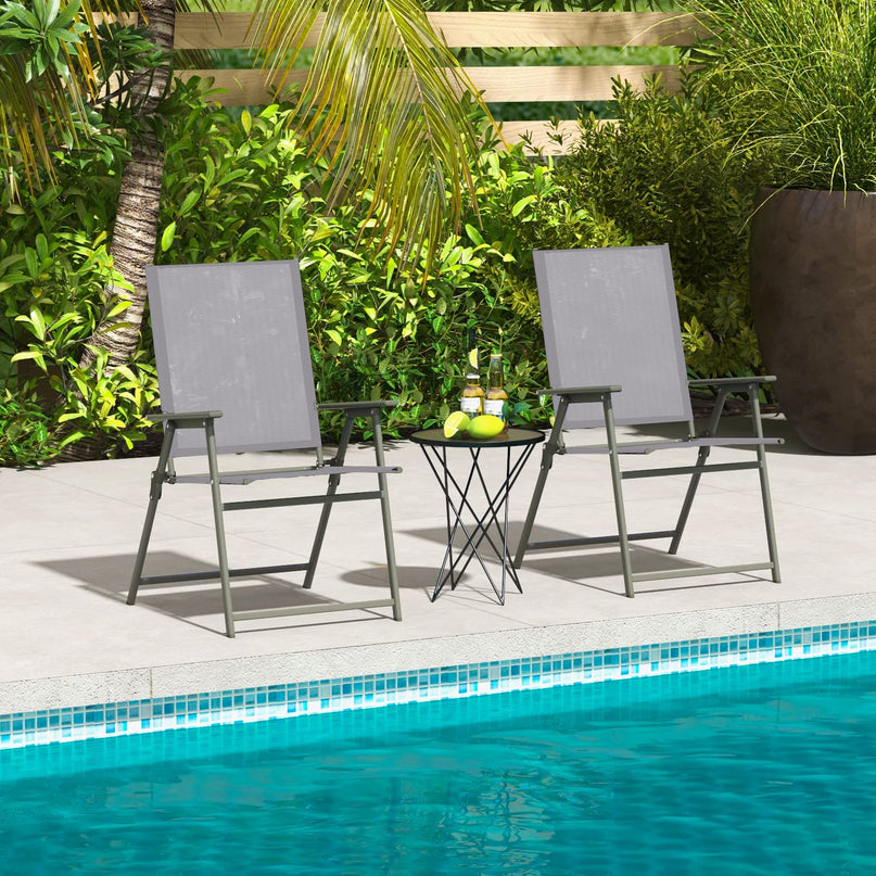 Patio Folding Chairs Set - Giantex