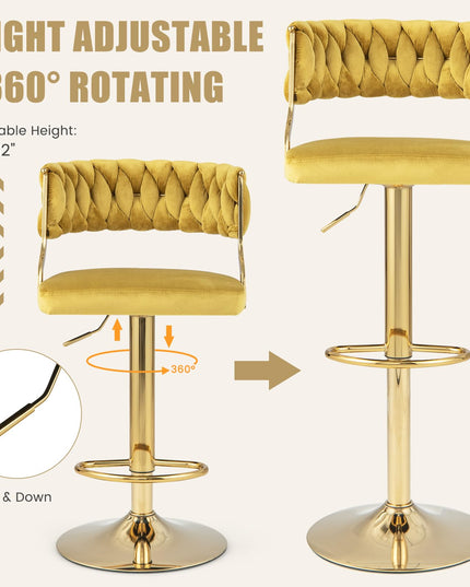 Giantex Swivel Adjustable Height Bar Stools Set of 2