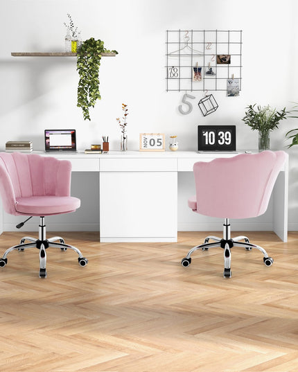 Giantex Velvet Office Desk Chair Pink