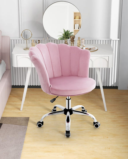 Giantex Velvet Office Desk Chair Pink