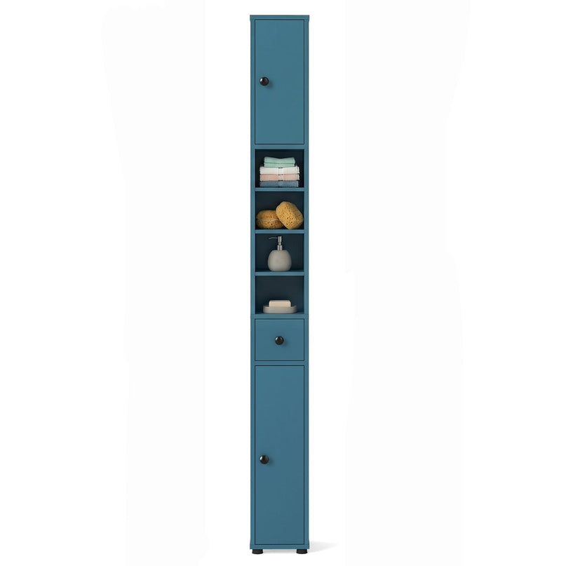 Giantex Slim Bathroom Storage Cabinet - 71" Tall Narrow Floor Cabinet Cupboard with 2 Doors (1/2)