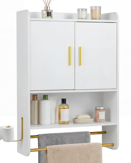 Giantex Bathroom Wall Mounted Medicine Cabinet w/Towel Bars & Toilet Paper Holder