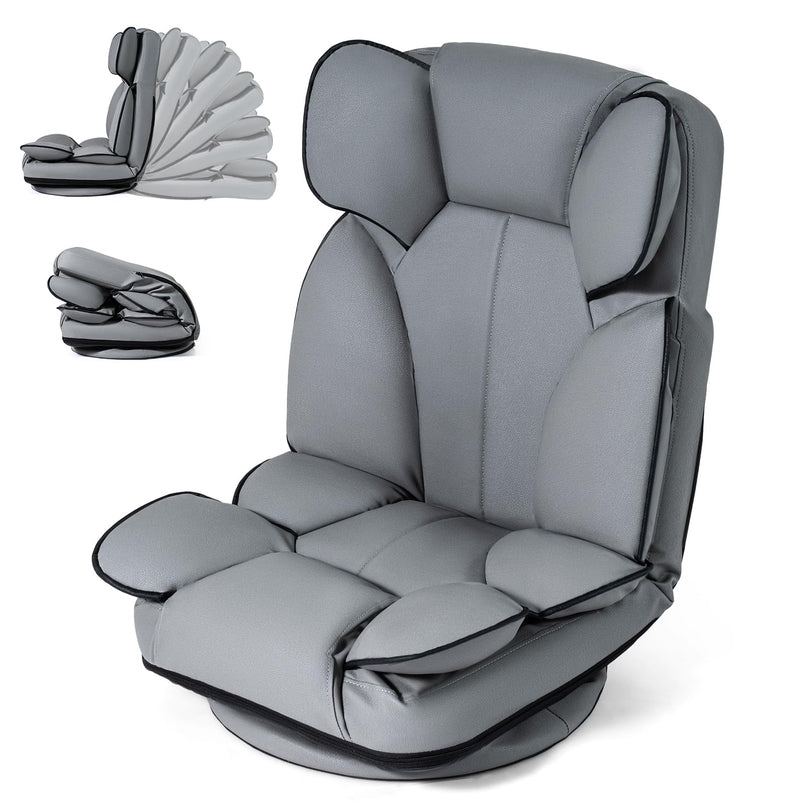 Giantex 360° Swivel Floor Gaming Chair with 6-Position Adjustable Backrest & Sponge Filling