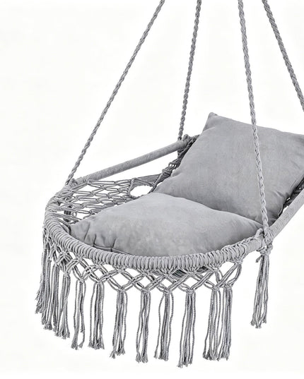 Giantex Macrame Hammock Chair w/Removable Cushions and Max 330 Lbs Hanging Chair