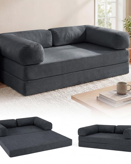 Giantex 4-in-1 Convertible Futon Couch with Comfy Corduroy Cover & L-Shaped Removable Armrests